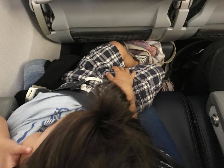 Image: Shirley Yamauchi said United Airlines made her fly with her 27-month-old son in her lap