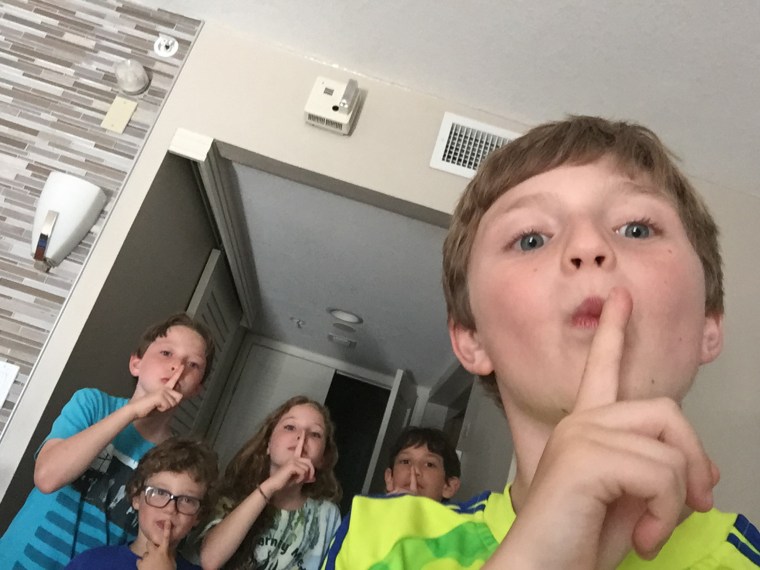 Shhh! The kids gave the adults some peace and quiet when Michelle Greenwald created an alphabet scavenger hunt for her older children on a recent hotel vacation.