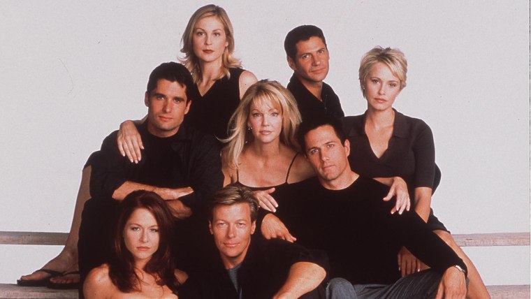 The 7Th Year Of Melrose Place (L) To R John Haynnes Newton Kelly Rutherford Rob Estes Heath