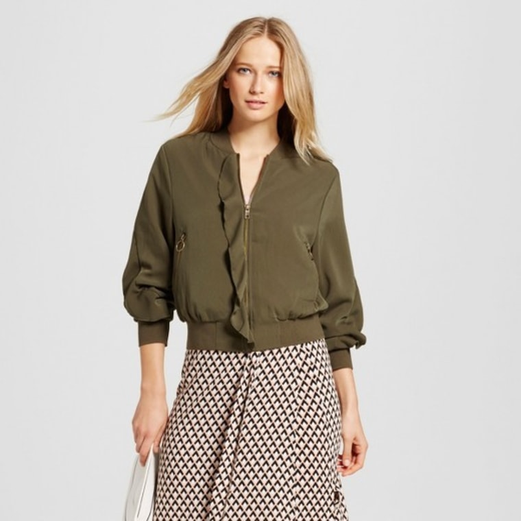 Who What Wear Ruffle Bomber Jacket