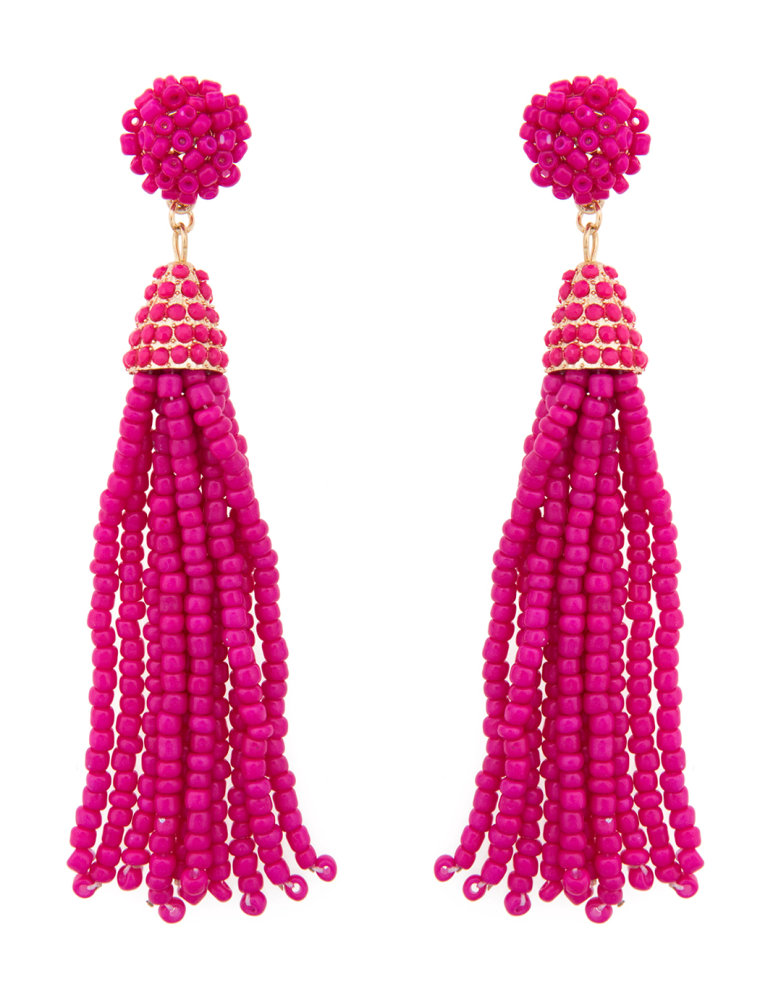 Beaded tassel earrings