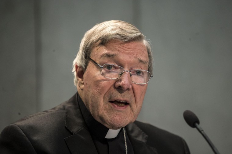 Image: Cardinal George Pell tells reporters the allegations are "false."