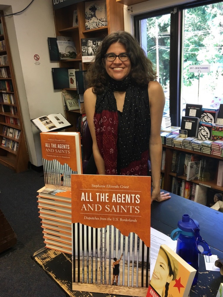 Image:Author Stephanie Elizondo Griest at the book launch for "All the Agents and Saints"