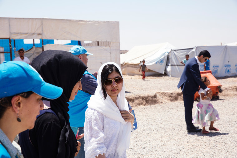 Image: Malala Yousafzai visits Iraqi camp for displaced Mosul residents