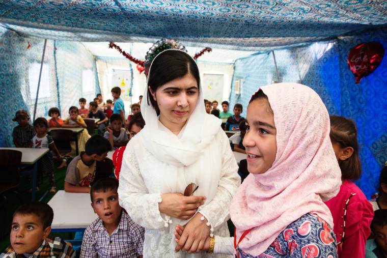 Image: Malala Yousafzai visits children