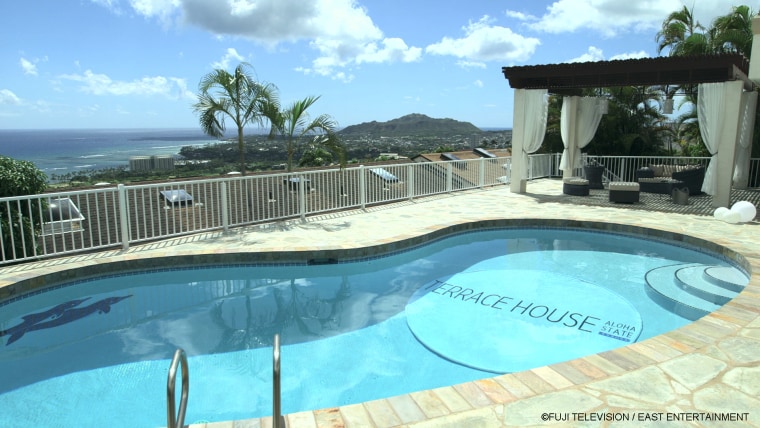 The "Terrace House" pool from the Hawaii edition of the Japanese reality show.