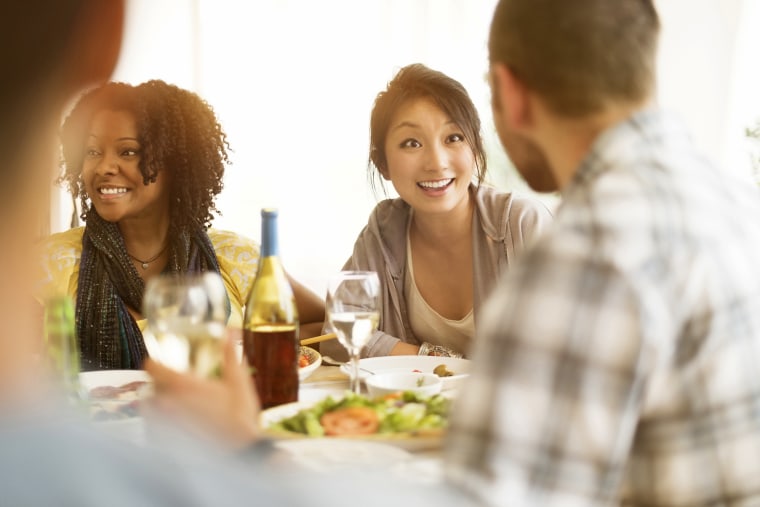 Image: Group of friends enjoying dinner party