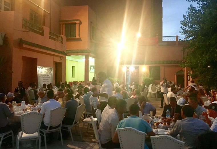Image: The Jews invited the Muslims from the community in Marrakech to join together for the Iftar