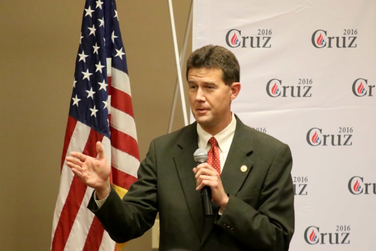 Image: Alabama Secretary of State, John Merrill, introduces Ted Cruz at the Shelby County Republican Party Southern Social, Aug. 9, 2015. The event was held at the Pelham Civic Center in Pelham Alabama.