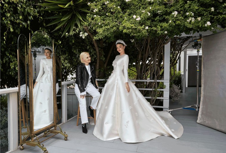 Kerr's dress marked the first bridal gown that artistic director Maria Grazia Chiuri designed for Dior.