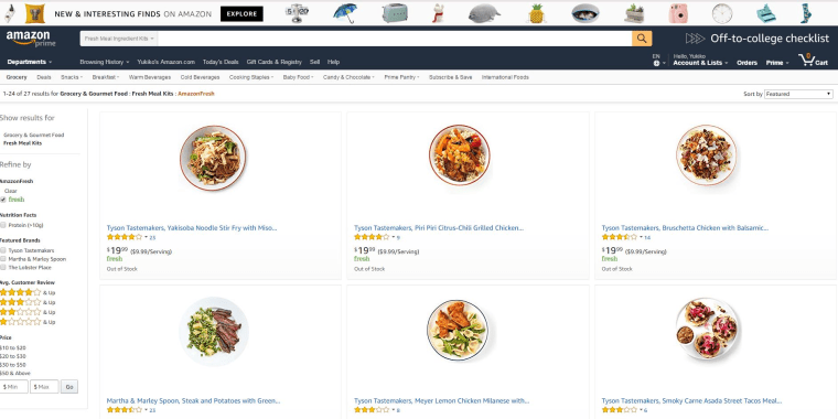 Amazon meal kits