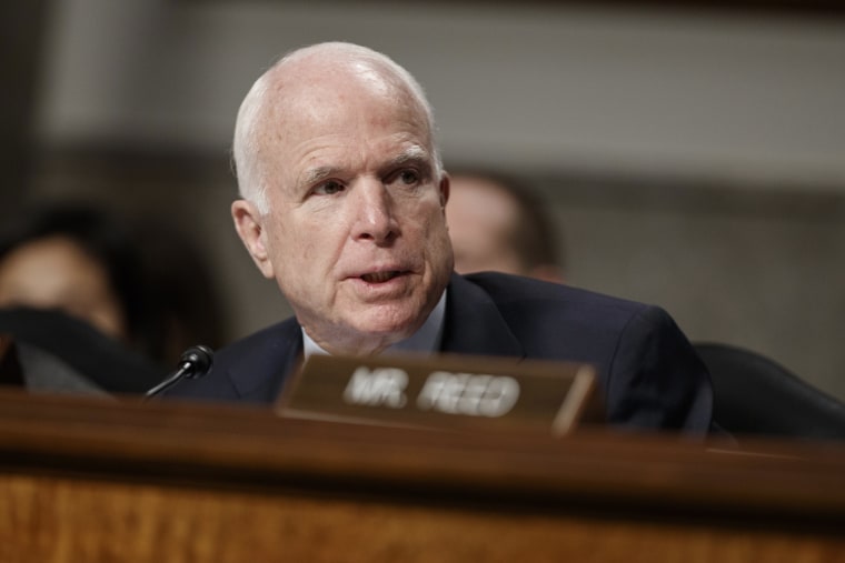 Image: Senate Armed Services Committee Chairman Sen. John McCain, R-Ariz. speaks on Capitol Hill in Washington, D.C., on Jan. 5, 2017.