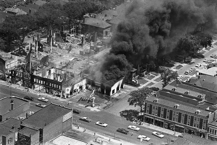 Image: Burning Buildings in Detroit after Riots