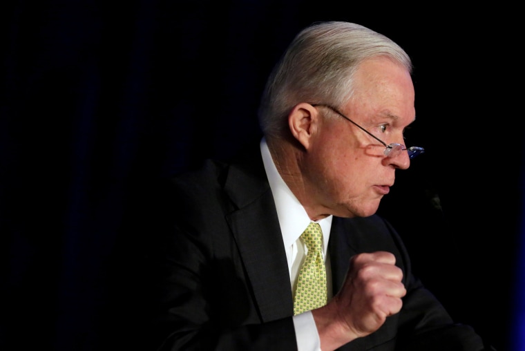 Image: Attorney General Jeff Sessions delivers remarks at a summit on crime reduction