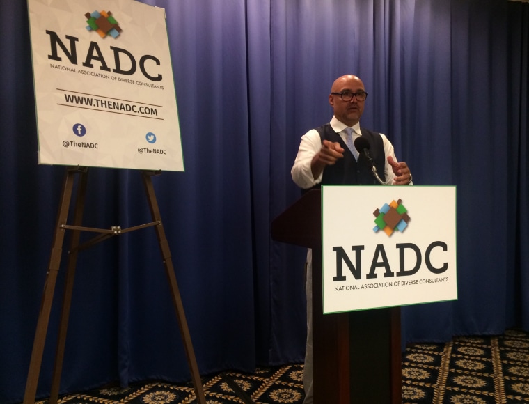 Chuck Rocha, president of Solidarity Strategies political consulting firm, launches National Association of Diverse Consultants at the National Press Club, July 18, 2017.