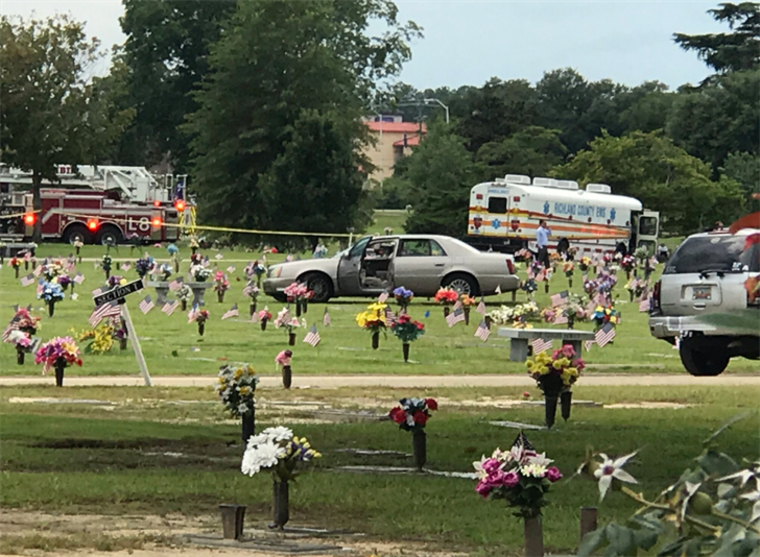 Image: The aftermath at Greenlawn Memorial Park