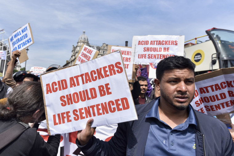 Image: Moped riders stage a protest in Parliament Square demanding that the government act on moped thefts in the light of recent acid attacks