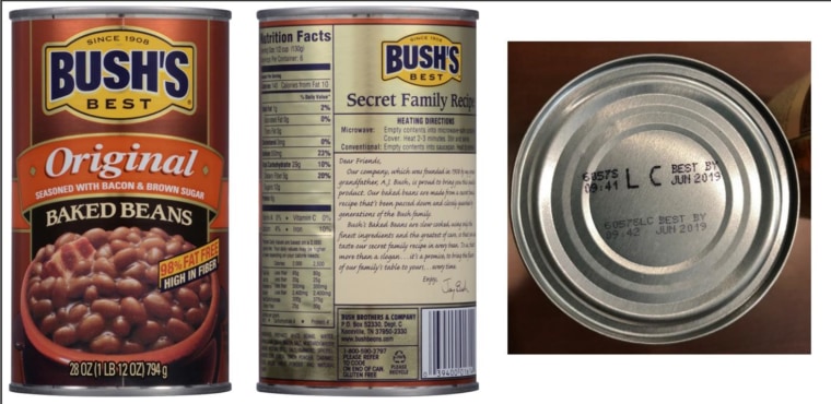 [July 22, 2017]: BUSH'S(R) BEST ORIGINAL BAKED BEANS Voluntary Recall - 28 ounce with UPC of 0 39400;01614 4 and Lot Codes 6057S LC and 6057P LC with the Best By date of Jun 2019