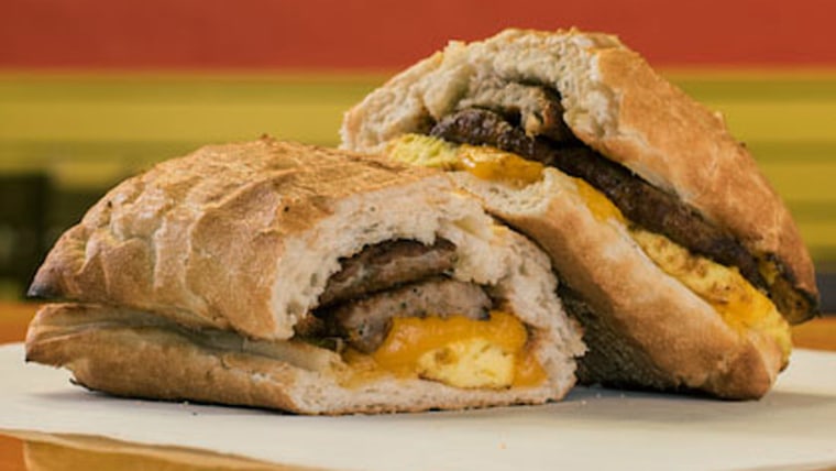 Potbelly's Sausage, Egg and Cheddar Cheese Original on Multigrain