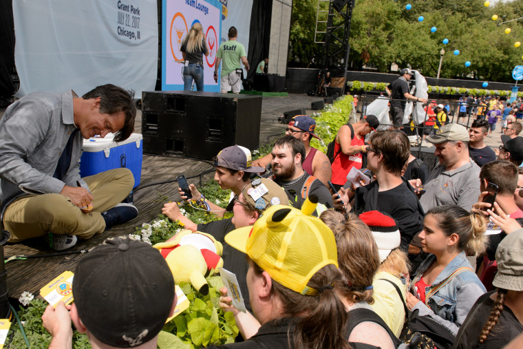 Image: Niantic CEO John Hanke signs autographs for attendees during the Pokemon GO Fest at Grant Park on July 22, 2017 in Chicago, Illinois.
