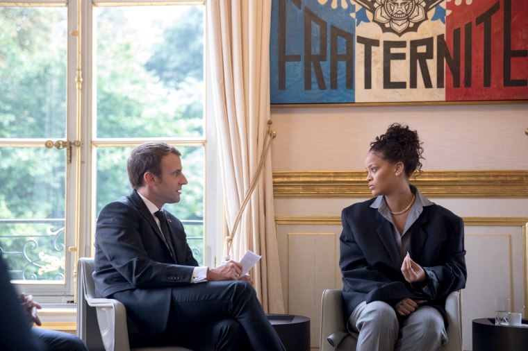 Image; Rihanna Meets Macron