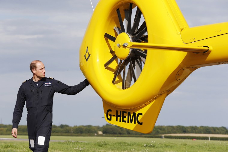 Image: Prince William, Duke of Cambridge starts his final shift with the East Anglian Air Ambulance