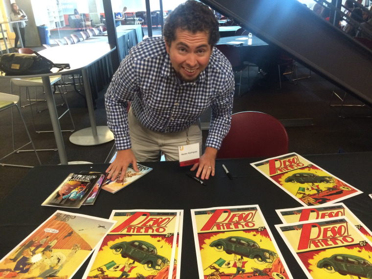 Hector Rodriguez III, a 5th grade schoolteacher and creator of comic super hero El Peso Hero, organized Texas Latino Comic Con for July 29, 2017.