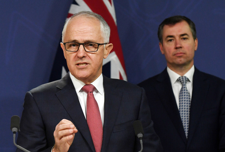 Image: Australian Prime Minister Malcolm Turnbull's terror raid presser