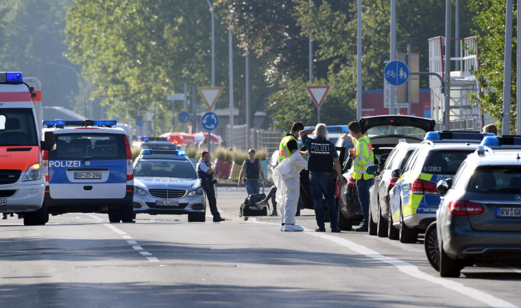 Image: Police near Club Grey in the southern German town of Konstanz.