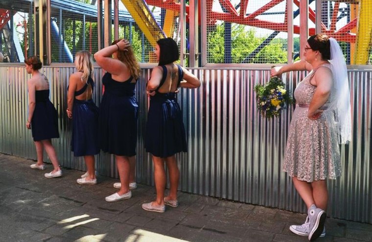 Couple who got married on a roller coaster