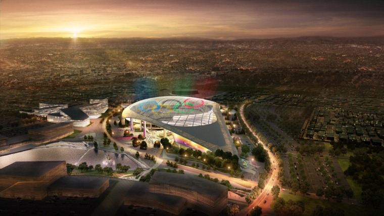 Image: Los Angeles' Olympic bid committee rendering shows how L.A. Stadium at Hollywood Park would look like 