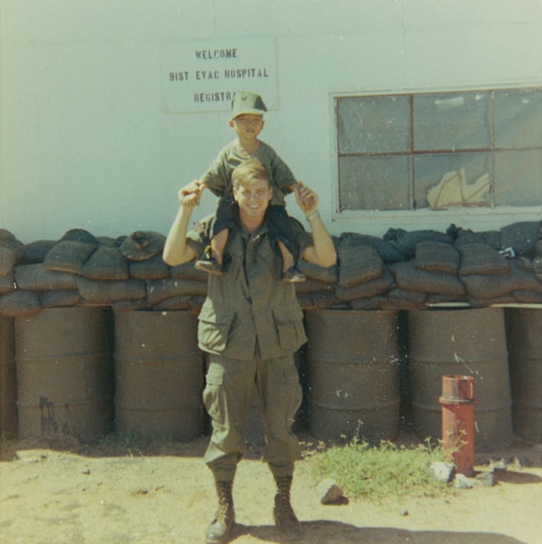 James McCloughan with a Vietnamese child in 1969 at the 91st Evacuation Hospital.