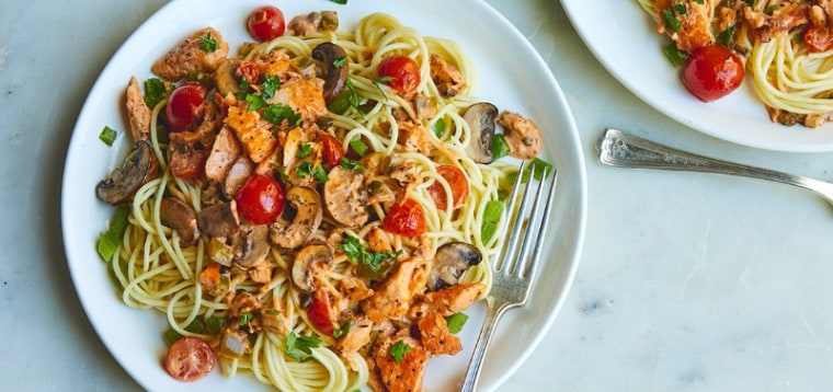 Image; Creamy Salmon Spaghetti