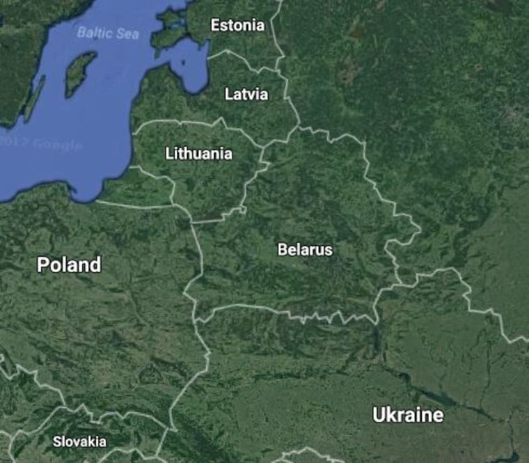 Image: A map of Belarus and the Baltic states