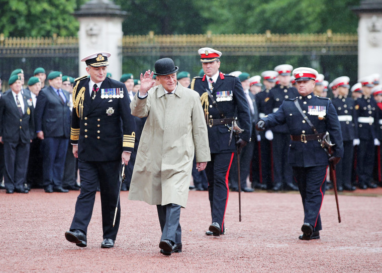 Image: Britain's Prince Philip, Duke of Edinburgh, in his role as Captain General, Royal Marines, attends a Parade