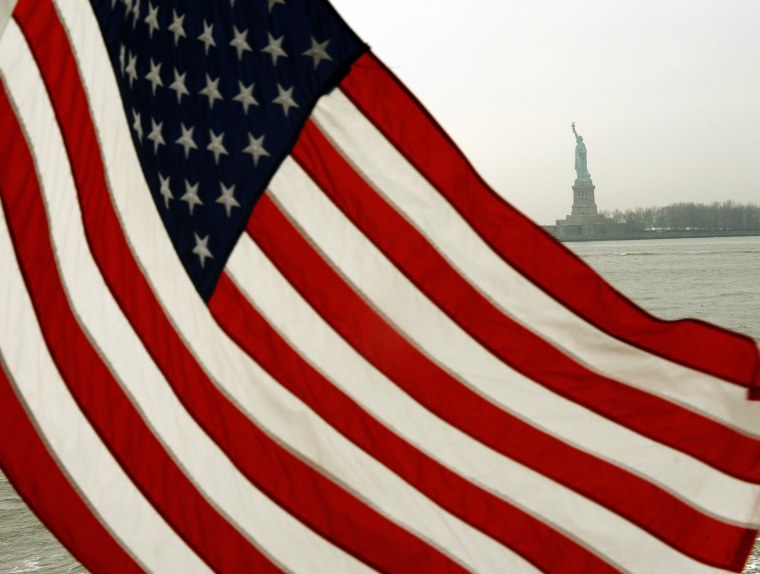 Image: The American Flag blows in the wind off