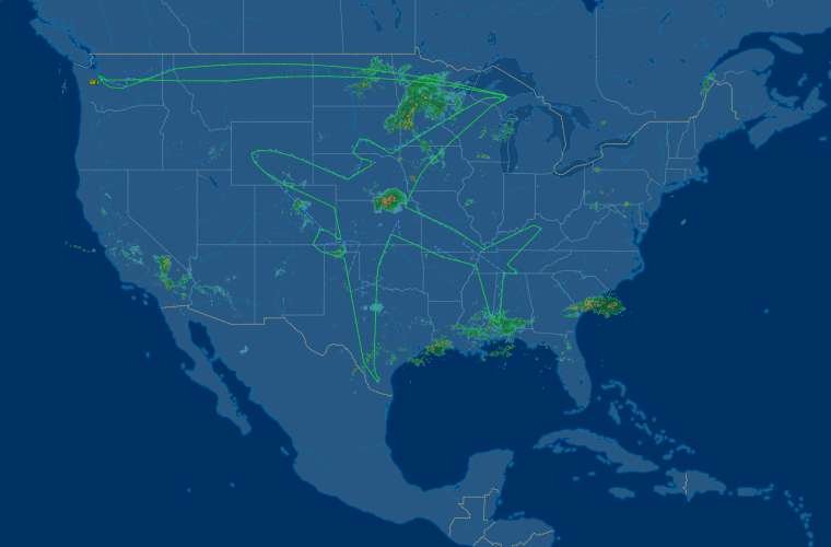 Image: Boeing 787-8 test flight path