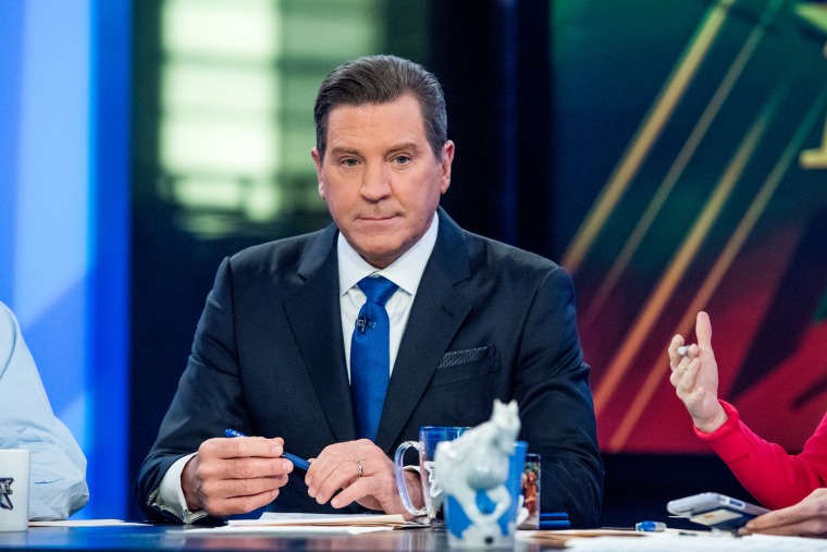 Image: Fox Host Eric Bolling sits on the panel of Fox News Channel's \"The Five\" as pundit Bob Beckel rejoins the show at FOX Studios on Jan. 17, 2017 in New York City.