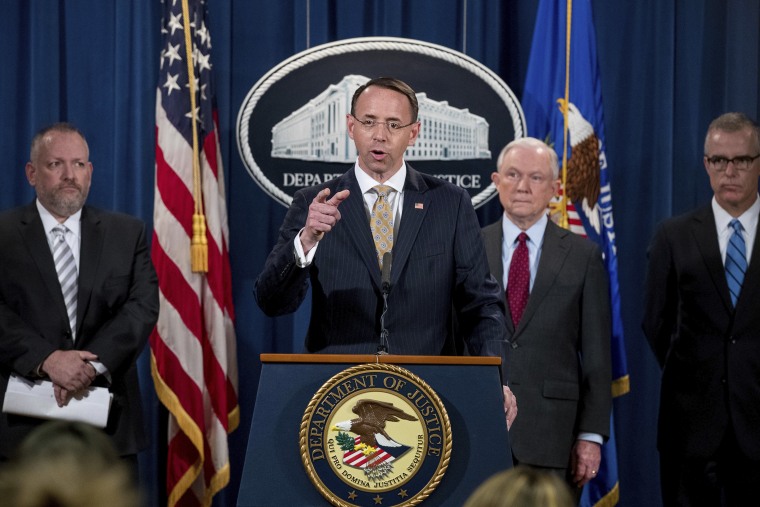 Image: Jeff Sessions, Rod Rosenstein, Robert Patterson, Andrew McCabe