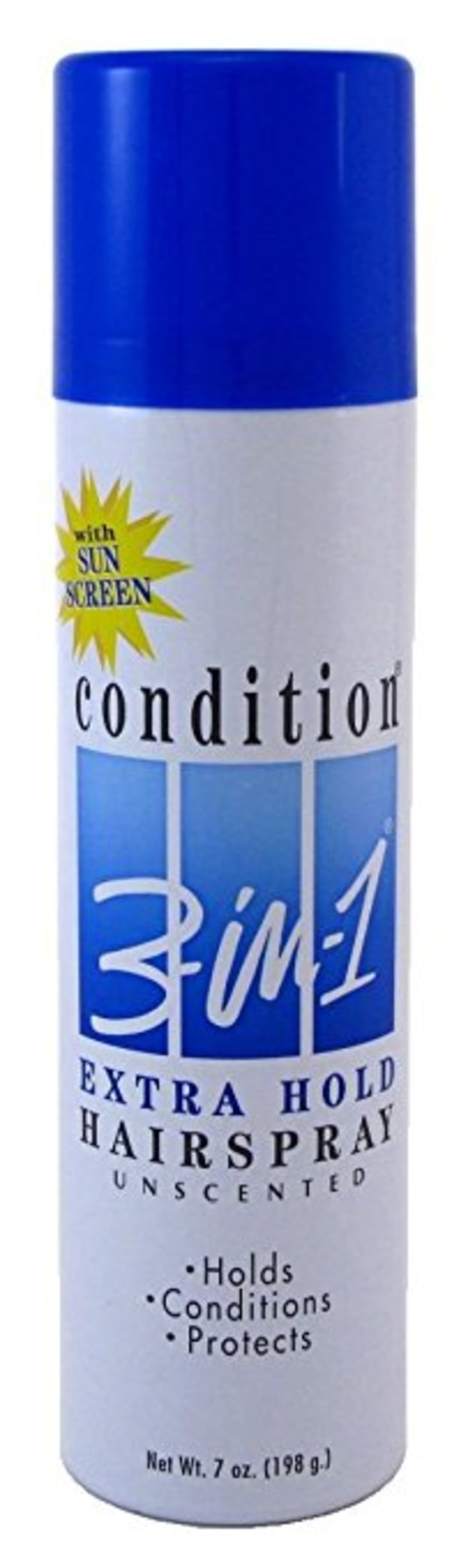 Condition 3-N-1 Aerosol Spray 7 Ounce Max Hold Unscented With Sunscreen