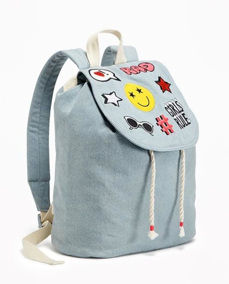 Denim Drawstring Backpack for Girls