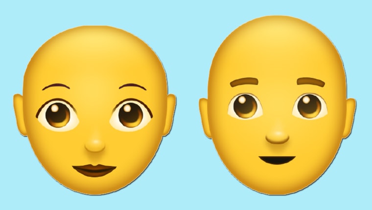 Person with bald head emoticon