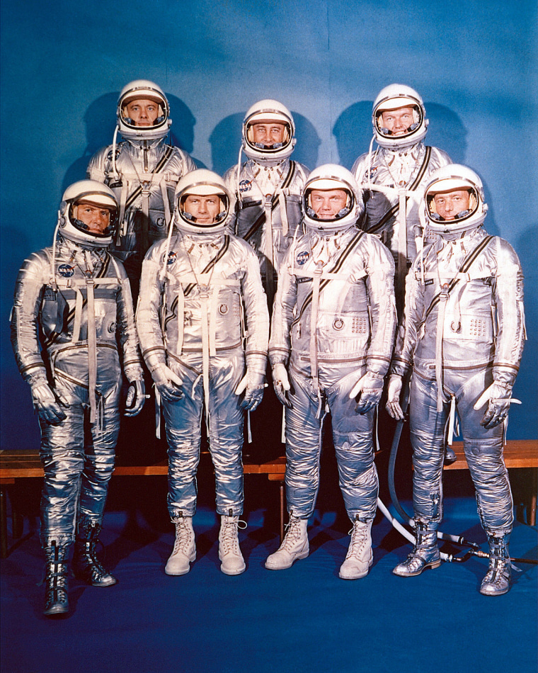 The original seven Mercury astronauts.