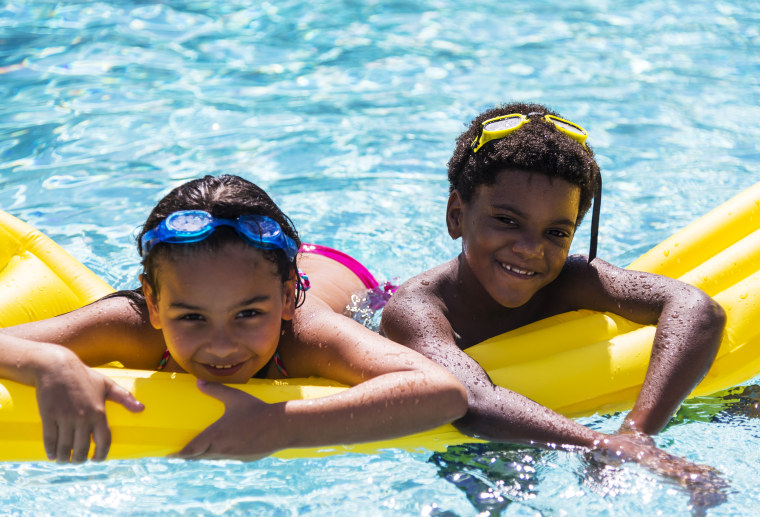 Image: Children on Pool Raft