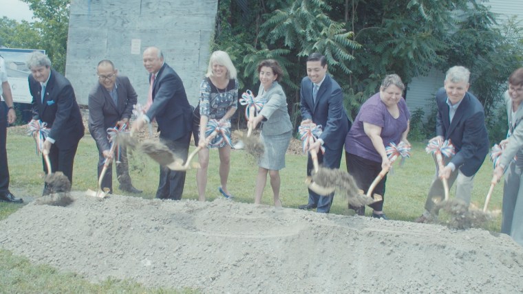James Diossa breaks ground on a new construction project in Central Falls, RI.