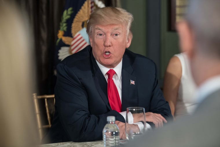 Image: President Donald Trump speaks at a meeting with administration officials on the opioid addiction crisis