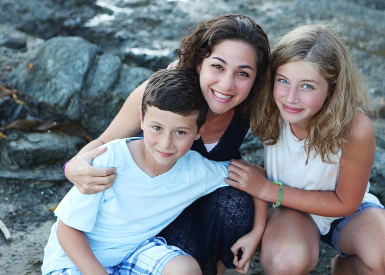 Image: Author Catherine Pearlman with her two children.