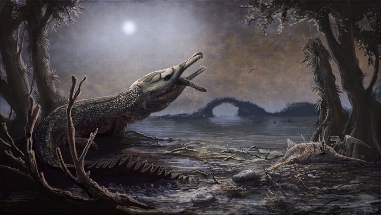 Image: An artists rendering of a Lemmysuchus