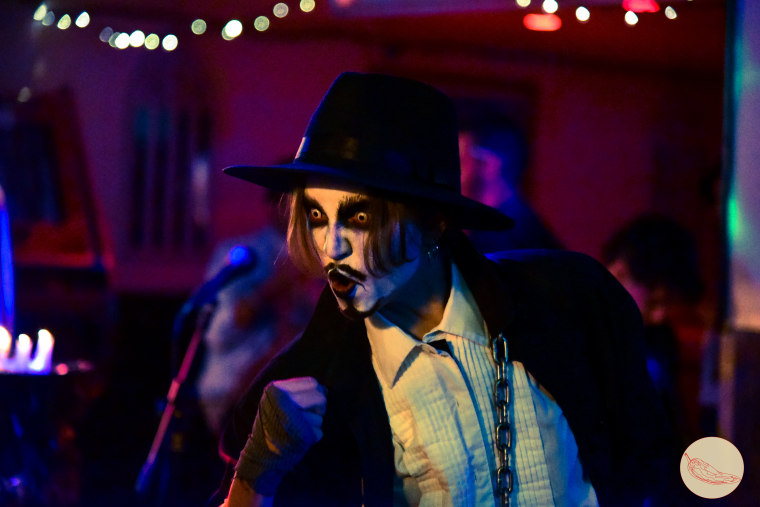 Chris Griandher, "ghoul king," performs at Baker's Bakery in Río Piedras, Puerto Rico