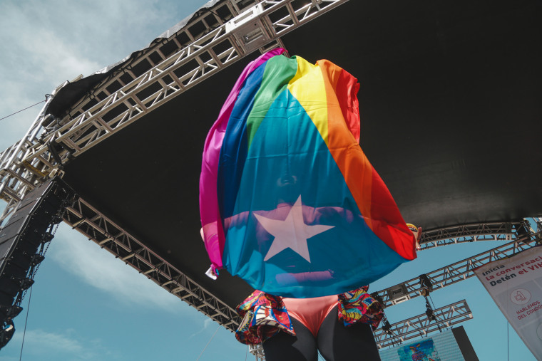 A performer at the San Juan Pride Parade, March 2017